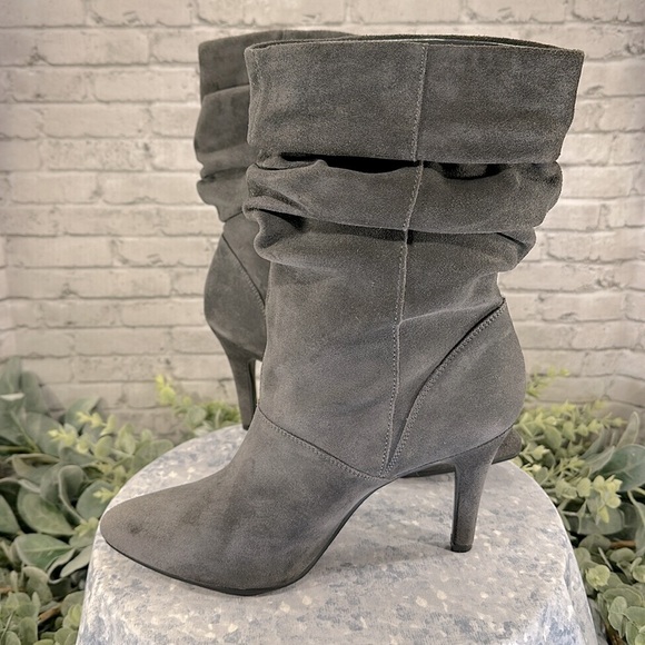 Kelly & Katie “Alesa” Gray Suede Pointed Toe Slouch Dress Boots WMS 9.5M🩶VGUC - Picture 6 of 14